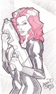 Black Widow sketch by Amano Jyaku