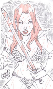 Red Sonja sketch by Amano Jyaku